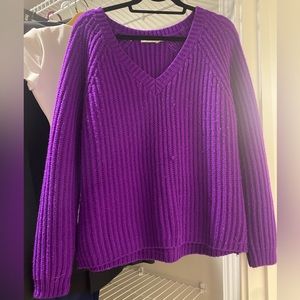 Lush - Purple V neck sweater